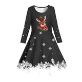 4-12Y Kid Girl Spring Autumn 3D Printed Long-sleeved Dresses