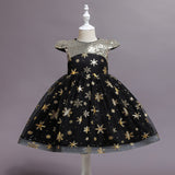 New Children's Clothing Children's Halloween Costume Girls Short Sleeve Sequins Princess Dress