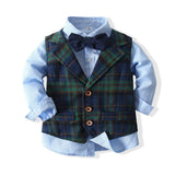 6M-5T Kid Baby Boys Gentleman Long Sleeve Formal Suits 4 Pcs Set