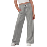 New solid color lines fashionable soft casual straight medium and adult trousers