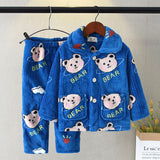 Kid Baby Boy Flannel Autumn Winter Loungewear Pajamas