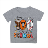 Kid Girl Boy 100 Days of School Print Round Neck Short Sleeve T-shirt Tops