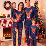 Family Matching Christmas Autumn Winter Parent-child Elk Contrasting Pajamas