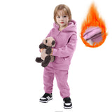 1-10T Kid Baby Boy Girl Autumn Winter Sports Velvet Warm Suit 2 Pcs Set