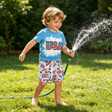Independence Day Kid Baby Boy Summer Blue USA Letter Print 2 Pcs Set