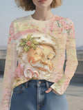 2-10T Kid Baby Girl Fashion Versatile Digital Printing Shirts