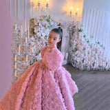 6M-12T Kid Baby Girls Three-dimensional Flower Princess Catwalk  Dress