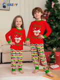 Family Matching Snowman Snowflake Letter Cartoon Christmas Printed Loungewear Pajamas