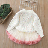 1-6T Kid Baby Girls Princess Tutu Autumn Winter Suits 2 Pcs Set