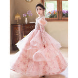 Children's Dress, Pink Host Piano Performance, Girls Are Beautiful
