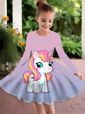 Christmas Crew Neck Dress Girls Korean Version Fashion Foreign Style Long Sleeve Snowflake