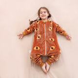 6M-6T Kid Baby Girl Flannel Sleeping Bag Cartoon Kick-proof One-piece Pajamas