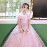 Kid Girl Host Evening Princess Piano Performance Dresses