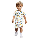 2026 New Sports Style Round Neck Short-sleeved Shorts Set Is Loose and Comfortable