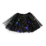 Kid Girl Sequined Led Illuminated Tutu Half-body Mesh Skirts