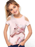 Kid Girl Fashion Off Shoulder T-shirt