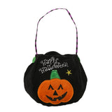 Embroidered Halloween Portable 3D Candy Pumpkin Lantern Bag Basket