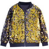1-14T Kid Baby Girls Sequined Trendy Fashion Coats Jackets