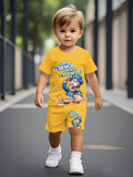 2026 New Sports Style Round Neck Short-sleeved Shorts Set Is Loose and Comfortable