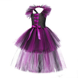 Sleeping Spell Costume Halloween Demon Witch Mesh Tutu Dress Dark Witch