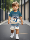 2026 New Sports Style Round Neck Short-sleeved Shorts Set Is Loose and Comfortable