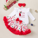 0-18M Baby Christmas Cute Long-sleeved 3 Pcs Set