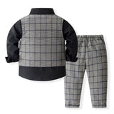 1-5Y Kid Baby Boy Suit Gentleman Long Sleeve Piano Suits 4 Pcs Set