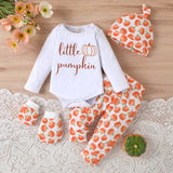 Baby Halloween Letter Printing Pumpkin 4 Pcs Sets