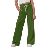 New solid color lines fashionable soft casual straight medium and adult trousers