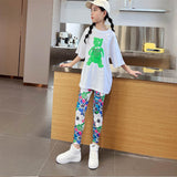 2-12T Kid Girl Autumn  Summer Nine-point Thin Pants Leggings