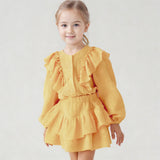 Kid Baby Russian Girls Cotton Flying Sleeve 2 Pcs Set