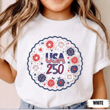 US Independence Day Kid Toddler Boy Girl Celebrating 250th Anniversary T-Shirt