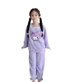 Autumn and Winter Girls' Homewear Kuromi Home Pajamas Mink Flannel Cartoon Set