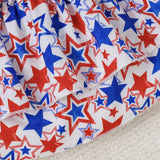 Kid Girls Summer US Independence Day Sleeveless Bow Camisole Short 2 Pcs/set