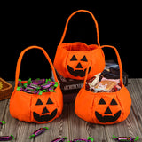 Embroidered Halloween Portable 3D Candy Pumpkin Lantern Bag Basket