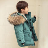 4-14T Kid Boy Girl Fur Collar Parker Padded Jacket Coats
