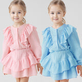 Kid Baby Russian Girls Cotton Flying Sleeve 2 Pcs Set