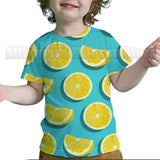 Kid Baby Boy Girl Fun Fruit 3D Digital Printing Casual Short Sleeve T-Shirt