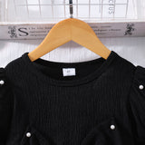 Girl Xiaoxiangfeng Bow Waist Knitted Splicing Wave Mesh Princess Dress