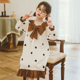 Kid Girl Long Sleeve Autumn Cotton Long Pajamas Loungewear