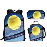 Kid Boy Street Trendy Football Backpack with Pencil Case Lunch Bag 3 Pcs/set
