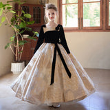 2-12T Kid Girl Light Luxury Niche Birthday Princess Host Piano Performance Dresses