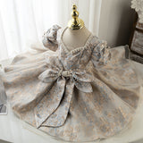 Kid Baby Girl Birthday Puff Sleeves Lolita Princess Dresses
