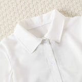 5-14Y Kid Girl Suit Dark Blue White Long-sleeved Suit 3 Pcs Set