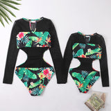New Long Sleeve Printed One Piece Bikini Kids Swimming Surfing Snorkeling Swimsuit