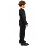 3-12Y Kid Boy Colored Skull Skeleton  Party Campus Event Play Costume Romper