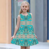 Sleeveless Crew Neck Vest Dress Fashion 3d Print Kids Girl