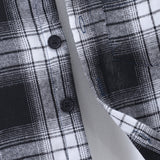 Boys and Children's New Long-sleeved Plaid Contrasting Color Hooded Two-piece Suit