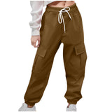 2-10T Kid Girl Solid Pockets Drawstring Overalls Trousers Pants
