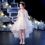 Kid Girls Evening Princess Sweet Host Piano Catwalk Flower Dresses